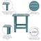Flash Furniture Charlestown All-Weather Poly Resin Wood Adirondack Side Table in Teal JJ-T14001-TL-GG - alternate 5